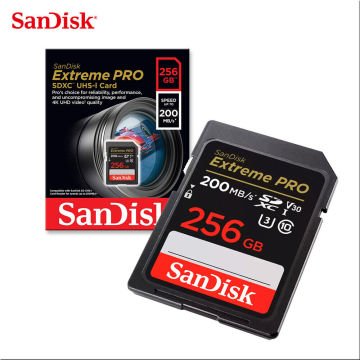 SanDisk 256GB Extreme PRO UHS-I SDXC 200MB/s V30 Hafıza Kartı