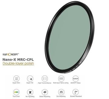 K&F Concept 82mm Nano X MRC Polarize Filtre