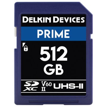 Delkin Devices 512GB Prime SDXC UHS-II V60 280MB/s Read 150MB/s Write