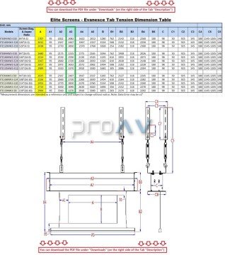 Elite Screens Evanesce Tab Tension Tavan Gömme Projeksiyon Perdesi 299x168 TopDrop 30 cm