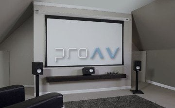 Elite Screens Spektrum Siyah Elektrikli Projeksiyon Perdesi Ekonomi 244x137 TopDrop 20 cm