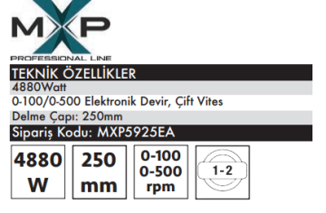 Max Extra MXP5925EA Karot Makinası 4880 Watt