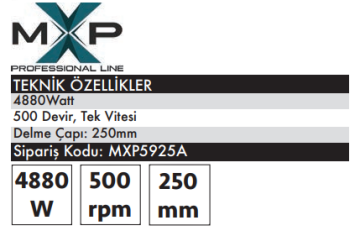 Max Extra MXP5925A Karot Makinası 4880 Watt