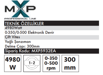 Max Extra MXP5932EA Karot Makinası 4980 Watt