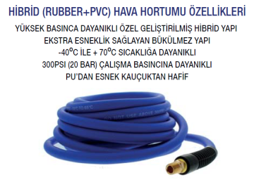 YAMA YHMH20 - 3/8 - 10mm Makaralı Hava Hortumu 20+2 METRE