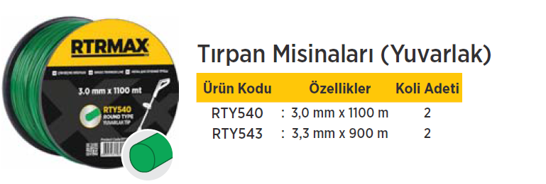 RTR MAX Tırpan Misinaları Yuvarlak