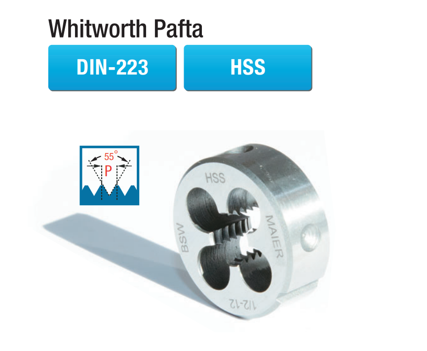 MAİER Whitworth Pafta (DIN-223) (HSS)