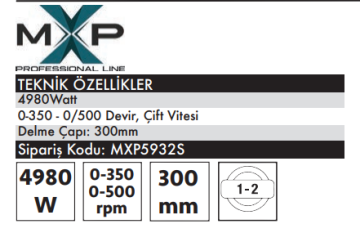Max Extra MXP5932S Karot Makinası 4980 Watt