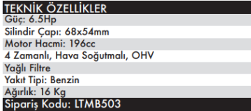 LUTİAN LT168-1 Benzinli Motor 6.5 Hp