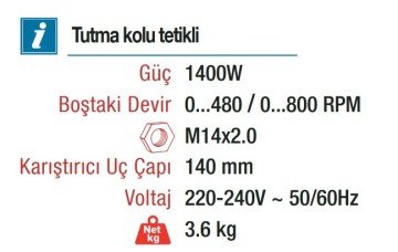 VIDO 1400 Watt Karıştırıcı Makinası (WD012411400)