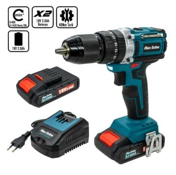 MAX EXTRA MXP2944D Akülü Darbeli Matkap 18Volt - 2 Amper