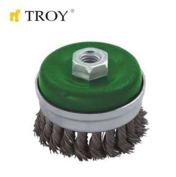 TROY 27708-100 Burma Telli Kuşaklı Çanak Fırça 100mm