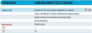 NT TOOLS NTA1063 - Japon Amerikan Avrupa Arabaları Yağ Basıncı Test Cihazı