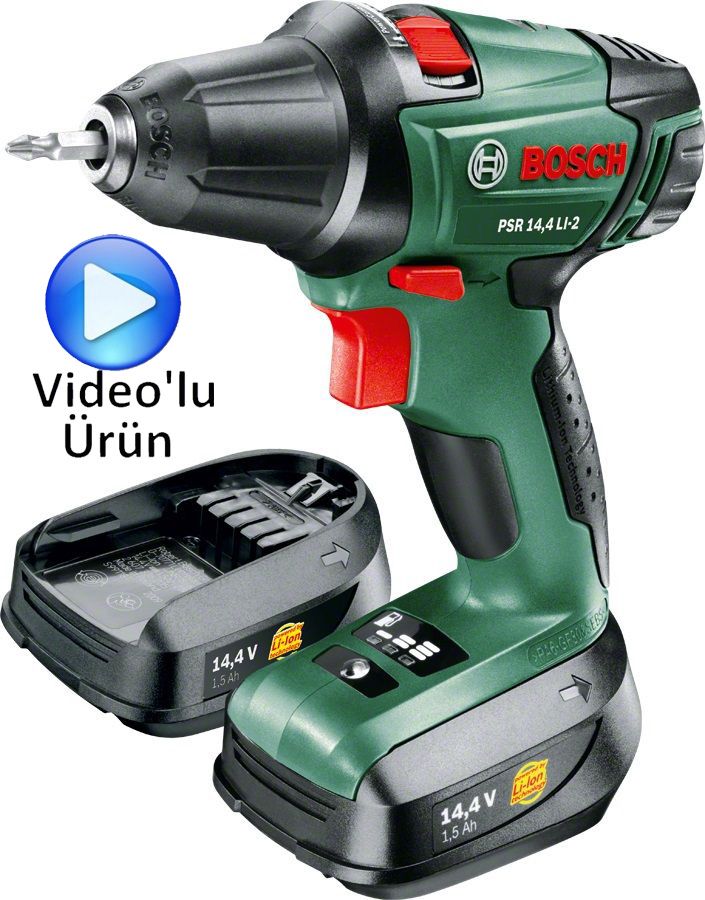 BOSCH PSR 14,4 Li-2 Akülü Vidalama (Çift Akü) 14.4 Volt