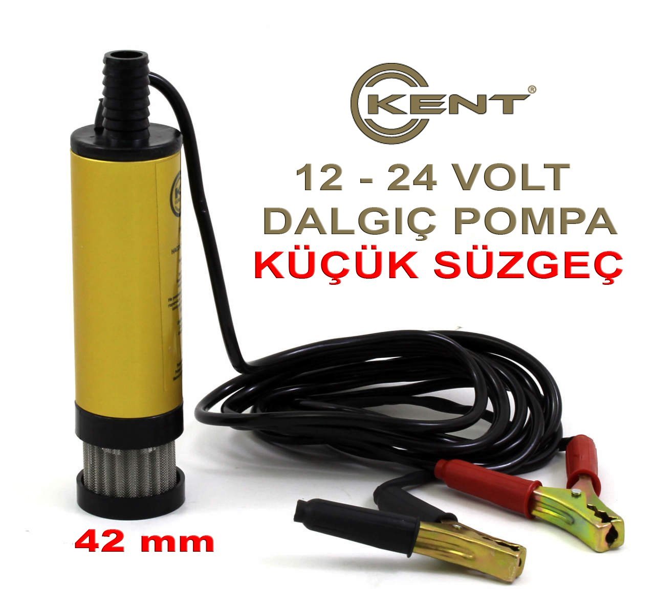 KENT 12-24 Volt Mazot Transfer Mini Dalgıç Pompası Küçük Süzgeç