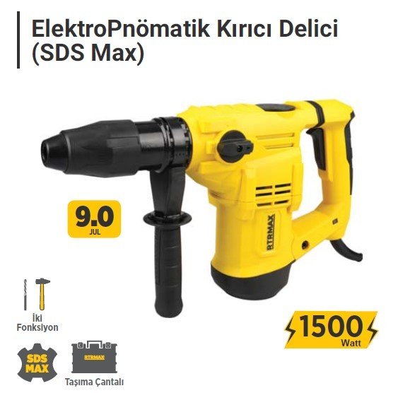 RTR MAX Elektropnömatik Kırıcı-Delici Matkap SDS Max 6,9 KG