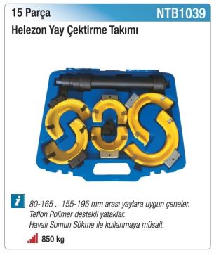 NT TOOLS NTB1039 - Helezon Yay Çektirme Takımı 15 Parça