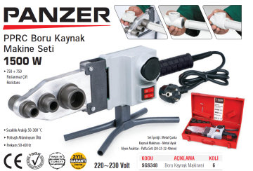 SGS 348 PANZER PPRC Boru Kaynak Makina Seti 1500 Watt