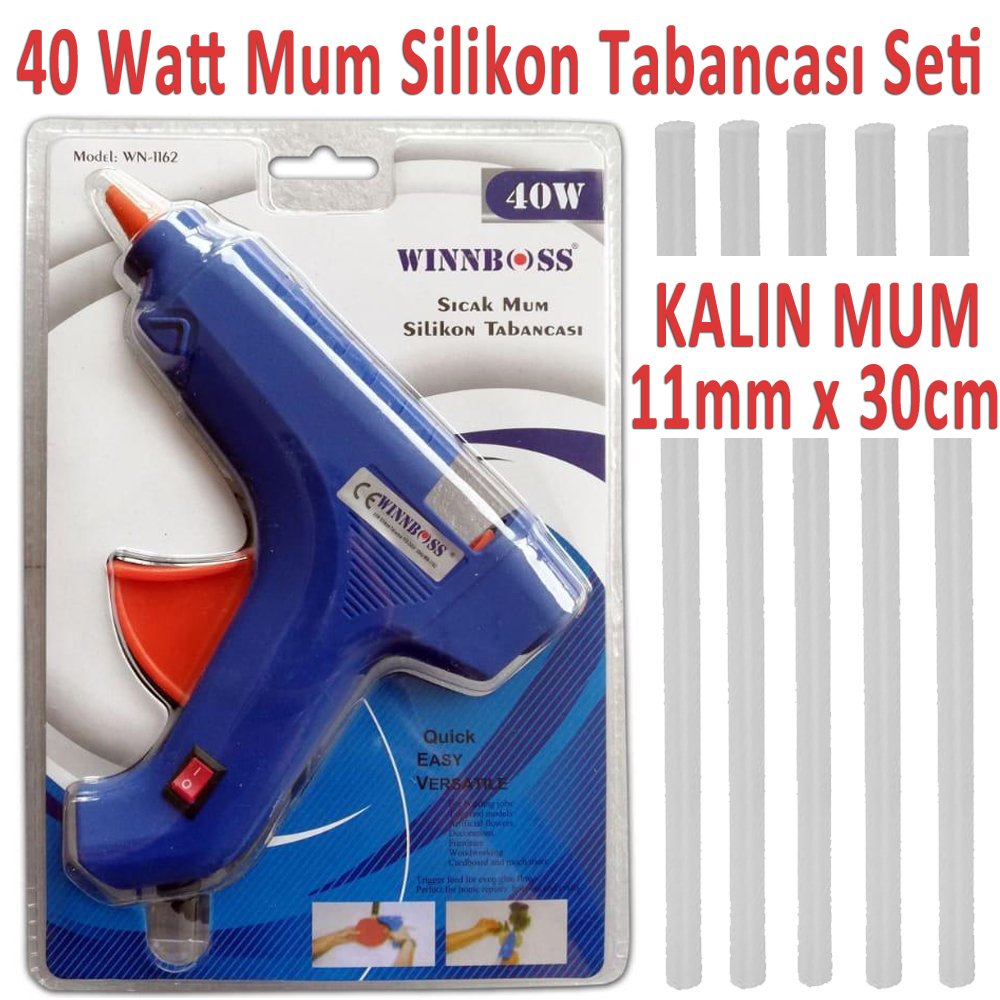 WİNNBOSS 40 Watt Sıcak Mum Silikon Tabancası Anahtarlı