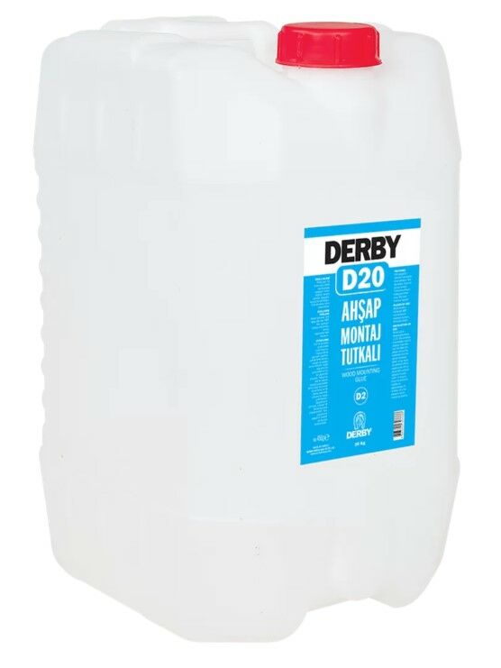 DERBY D20 Şeffaf Tutkal 18 KG - Masif Ahşap, MDF, OSB, Kontraplak, Laminat Parke