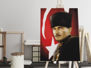 Atatürk Kalpaklı Led Işıklı Tablo