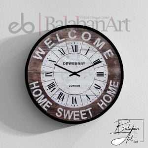 Home Sweet Home El Yapımı Büyük Boy Duvar Saati
