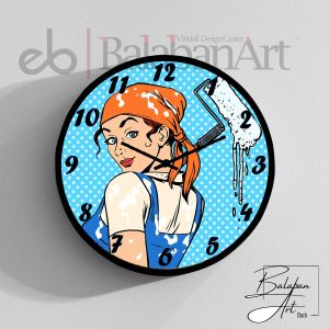 Boyacı Women Art Pop Saat El Yapımı Büyük Boy Duvar Saati