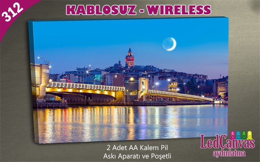 Galata Köprü İstanbul Led Işıklı Kanvas Tablo