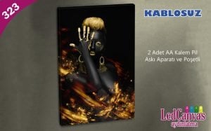 Zenci Kadın Led Işıklı Kanvas Tablo