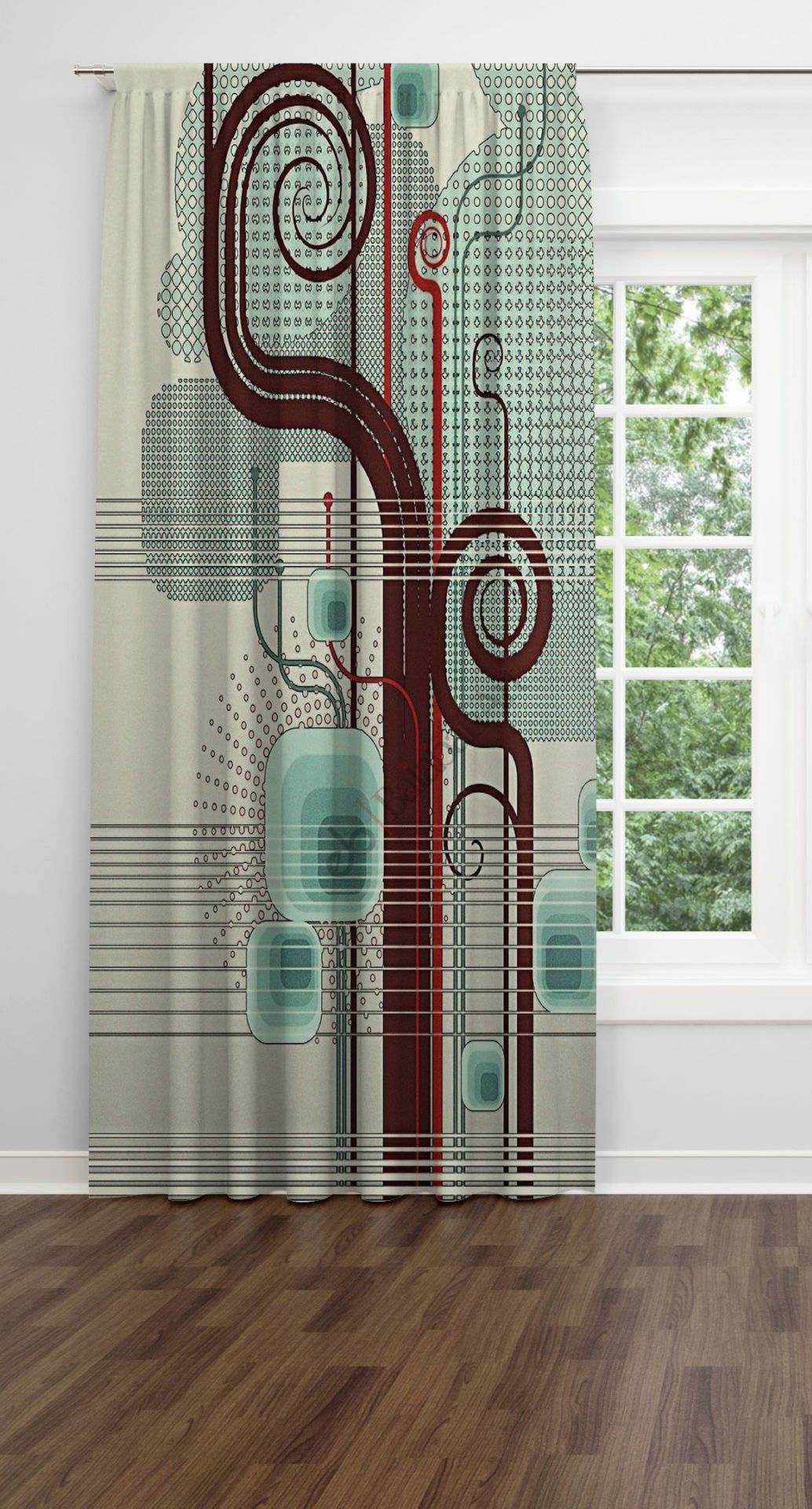 Çizgi Desenli Tek Kanat  Fon Perde Tek Kanat 140x240 cm