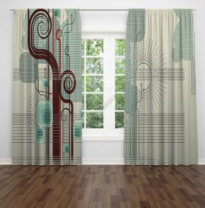Çizgi Desenli Tek Kanat  Fon Perde Çift Kanat 280x270 cm