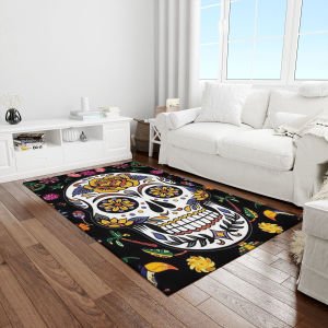 Renkli Kuru Kafa Dijital Baskılı Dekor Halı 100 x 140