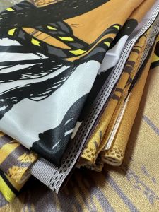 Palmiye ve Pelikan Desenli Dijital Baskılı Fon Perde