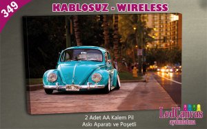 Mavi Woswos Led Işıklı Canvas Tablo