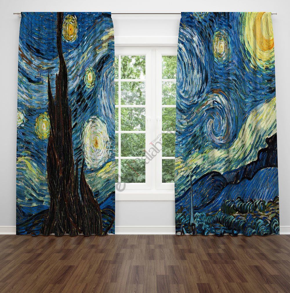 Vincent van Gogh Dijital Baskılı Fon Perde