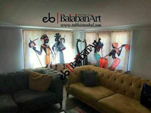 Ressam Kız ve Güneş Dijital Baskılı Çocuk Odası Perde Tek Kanat 140x280 cm