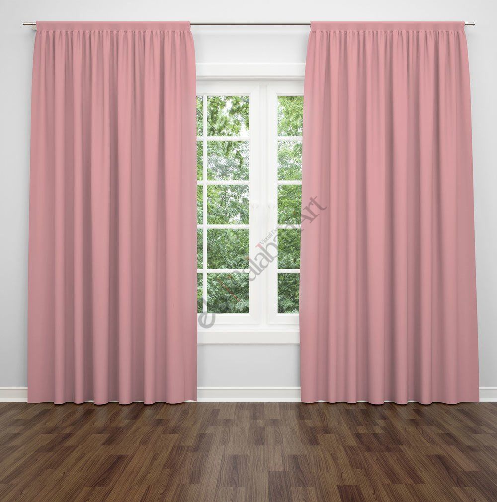 Pembe  Desen Dijital Baskılı Fon Perde Çift Kanat 280x270 cm