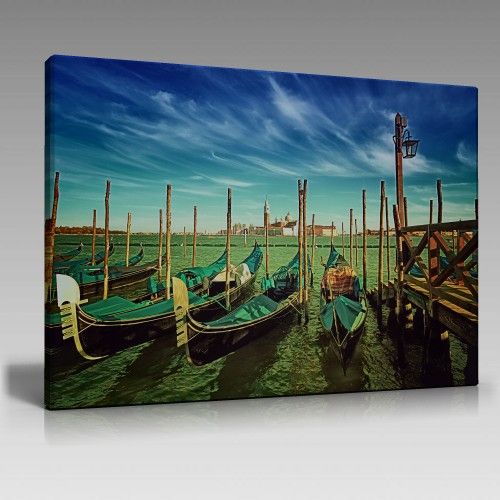 Venedik Gondollar Canvas tablo