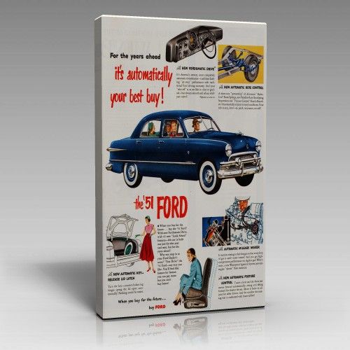 Vintage Eski Araba Reklamı Tablo