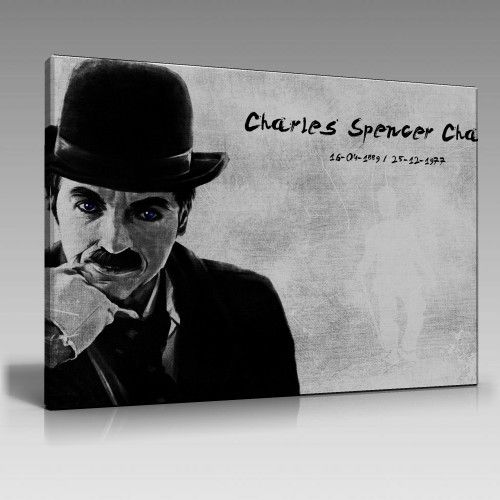 Siyah Beyaz Charlie Chaplin Tablo