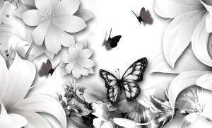 Kelebekler  Dijital Baskılı Dekor Halı