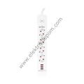 S-LINK SPG403U 4'LÜ 1.5 METRE KABLOLU 750 JOULE 3X5 VOLT - 2.4 AMPER USB'Lİ ANAHTARLI AKIM KORUMALI PRİZ
