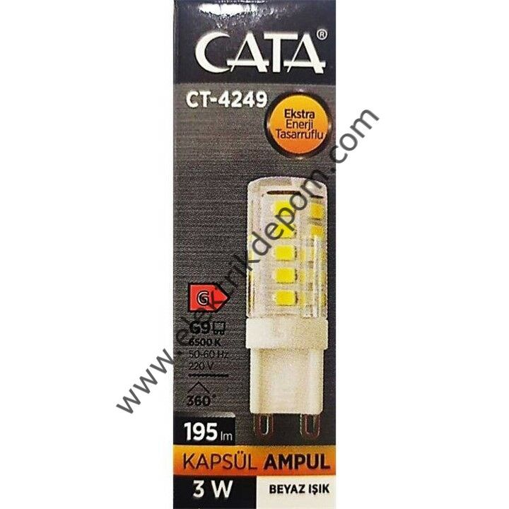 CATA 3W LEDLİ G-9 KAPSÜL AMPUL 220V / CT-4249 /3200K