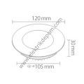 ACK 6 W PANEL LED - 4000K - YUVARLAK - SIVA ALTI