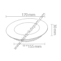 ACK 12 W PANEL LED - 3000K - YUVARLAK - SİYAH KASA - SIVA ALTI