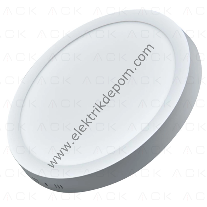 ACK 12 W SIVA ÜSTÜ PANEL LED - 4000K - YUVARLAK - BEYAZ KASA