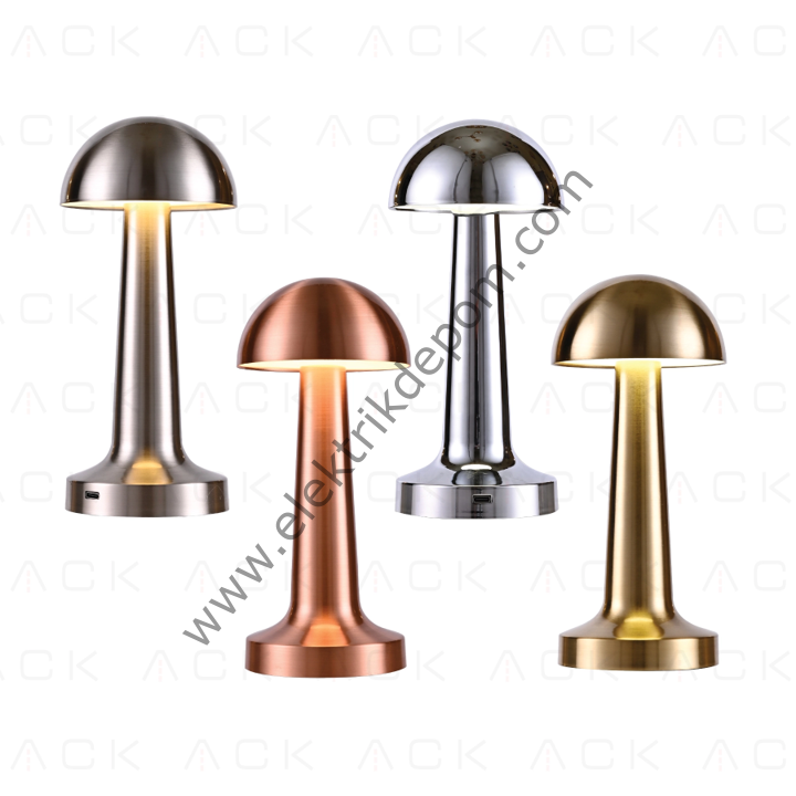 ACK LED Dokunmatik Şarjlı Metal Masa Lambaları