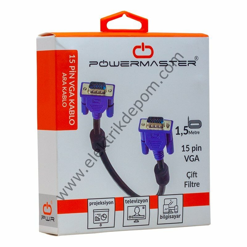 POWERMASTER 15 PİN 3+6 ERKEK/ERKEK 5 METRE KUTULU VGA KABLO