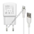 WEKO WK-21437 IP 2.1 AMPER ŞARJ BAŞLIK ADAPTÖRÜ + LIGHTNING KABLO (NO:3)