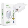 WEKO WK-21446 S11-UC 25 WATT 3.0 AMPER TYPE-C + USB ŞARJ BAŞLIK ADAPTÖRÜ